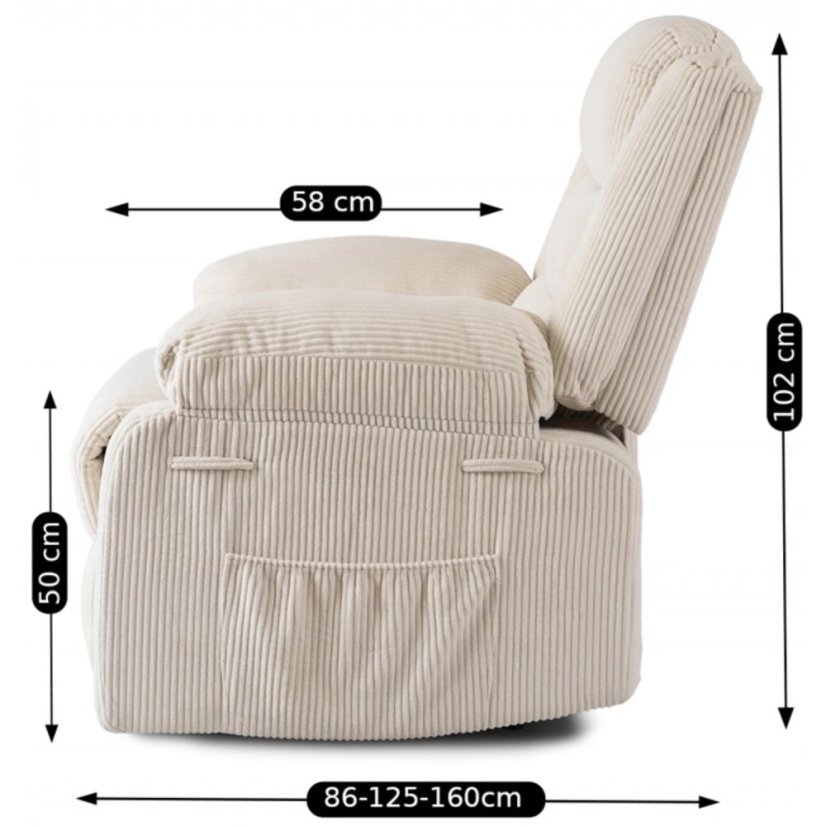 Moderné kreslo ARTURO v béžovom manšestri pre maximálny komfort