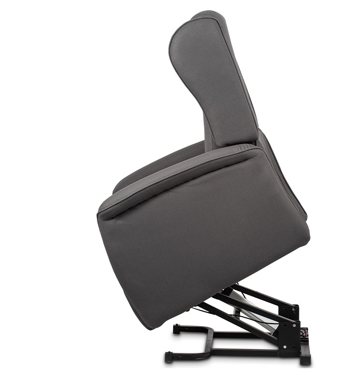 TV křeslo ušák MARLON s elektrickým polohováním — šedá látka, 2 motory, nosnost 140 kg Autronic