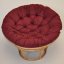 Relaxačný papasan DEMETRIA — ⌀100 cm, ratan, látka, medová / viac farieb