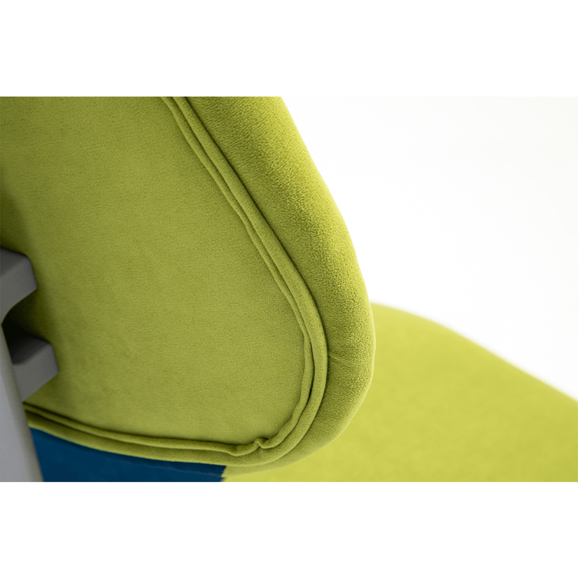 Detská rastúca stolička RAIDON – látka, plast, zelená / modrá / sivá