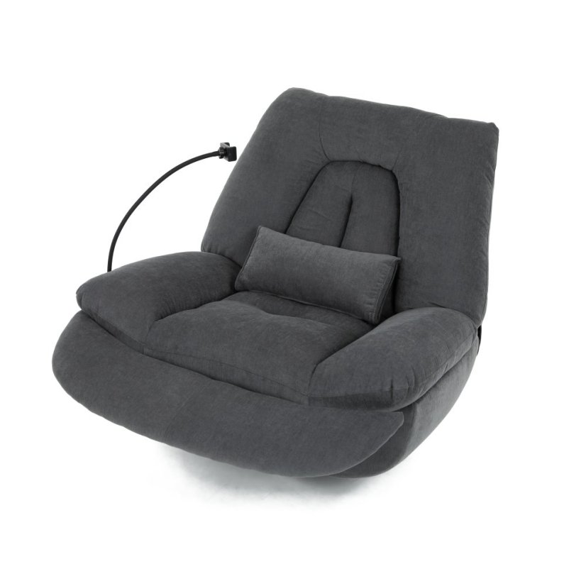 TV polohovací křeslo s elektrickým zabudovaným ovládáním LUMIO  — šedá látka, nosnost 160 kg Autronic