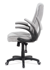 Kancelářská otočná židle ROLAN na kolečkách — plast, šedá látka Autronic