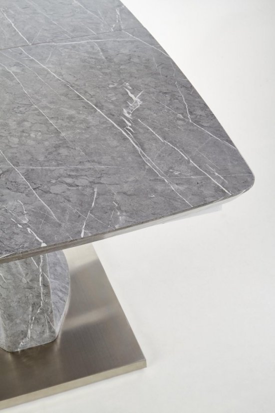Jídelní rozkládací stůl ARTEMON –? 160x90x76 (+60), mramor, šedý Halmar