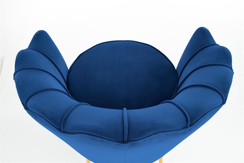 Designové křeslo AMORINITO — kov, modrá látka Halmar