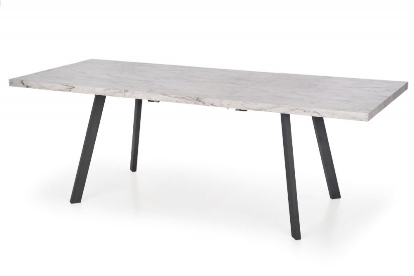 Jídelní rozkládací stůl DALLAS – 160x90x76 (+60) mramor, černý