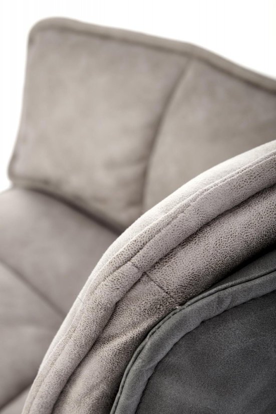 Jedálenské kreslo FIORA — oceľ, ekokoža, látka, sivá