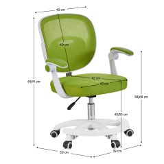 Štýlová otočná stolička TRIXI TYP 2 – zelená/biela, nastaviteľná