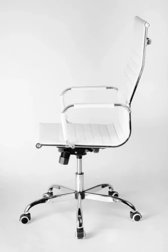 Otočná kancelářská židle DELUXE Plus — ekokůže, bílá