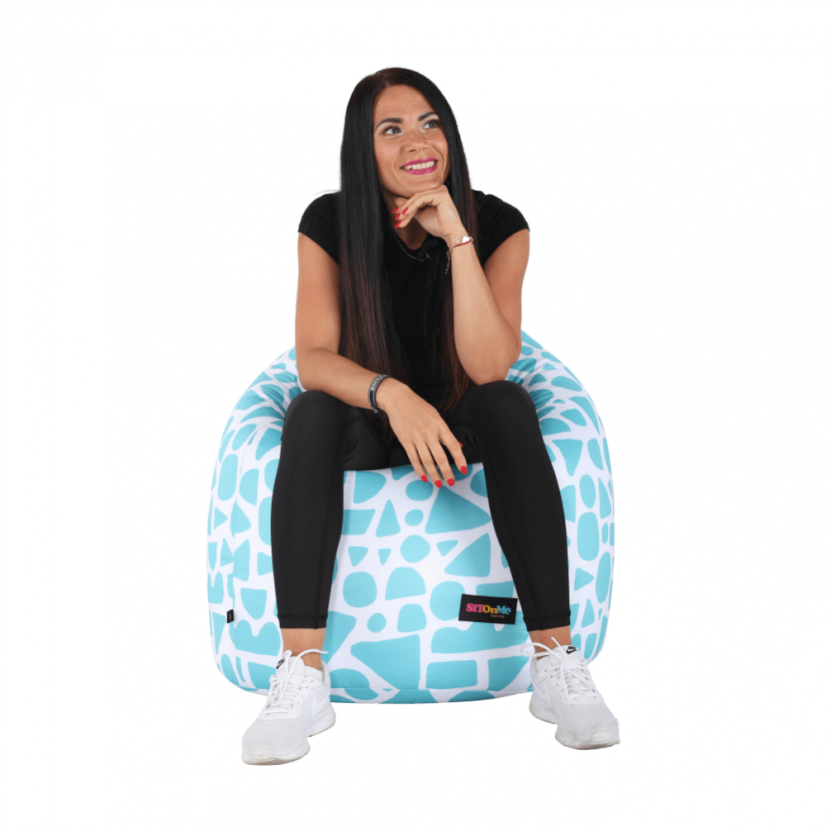 Sedací vak TELDIN —75x75x110, látka, tyrkysová / biela