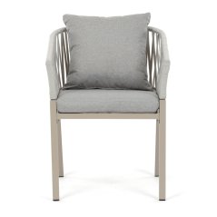 Zahradní křesílko WEAVE –  béžová z kovu a polyratanu, Autronic