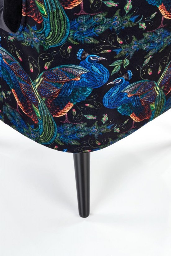 Relaxační křeslo ušák PAGONI — masiv, látka modrá