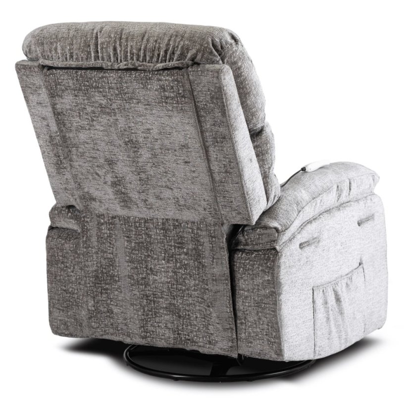 Luxusné masážne kreslo BRUCE – Rozkladacie, Sivé