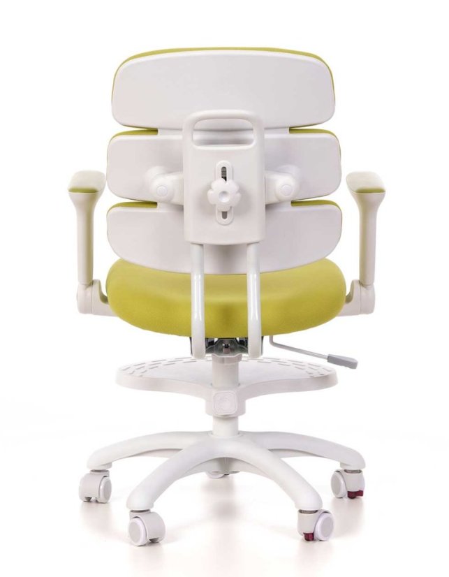 Detská rastúca stolička GRIDDY — látka, biela / zelená