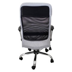 Kancelářská otočná židle BOSS — chrom, textil, šedočerná IDEA nábytek