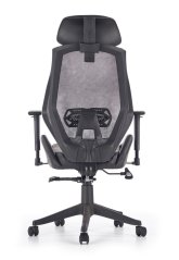 Kancelářská ergonomická židle HASEL — ekokůže/síť, černá Halmar