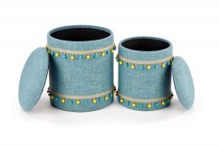Set taburetov GRADO – látka, modrá