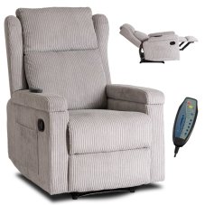 Masážne kreslo SEBASTIAN – Luxusná relaxácia v šedom manšestri