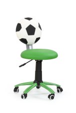 Dětská židle na kolečkách GOL — ekokůže, bílá/zelená