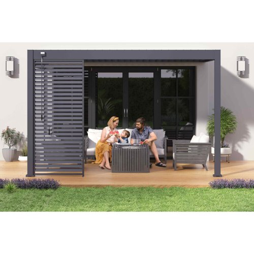Bioklimatická pergola INTRO PLUS 4x3 m, hliník - do stěny