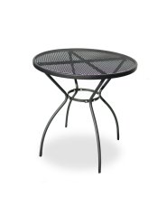 Zahradní kulatý stůl ANTILA — kov, černá, průměr 70 cm