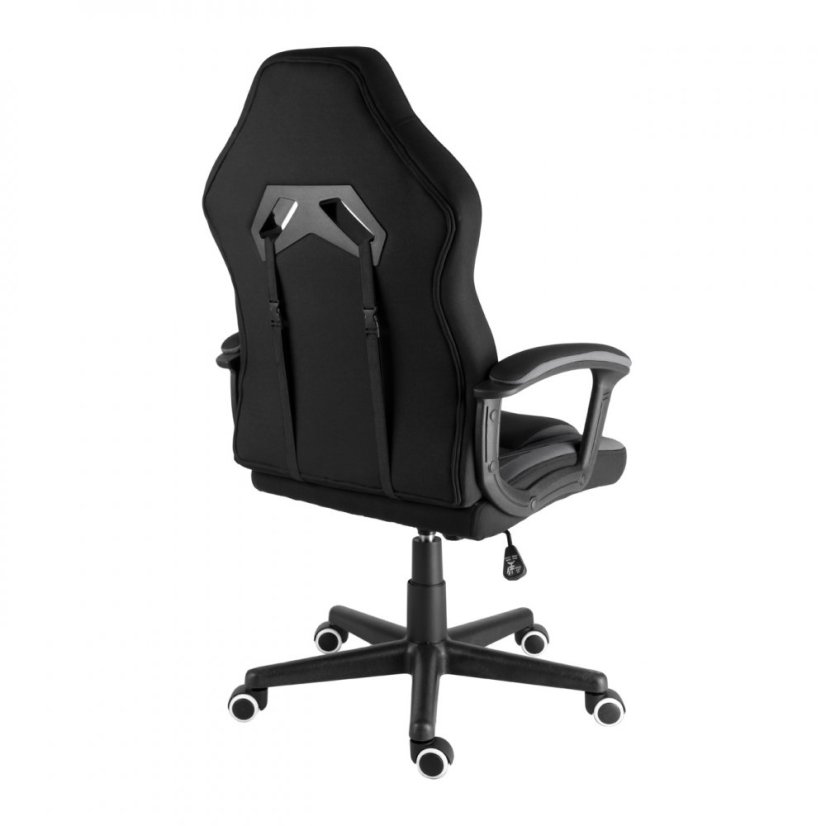 Detská herná stolička A-RACER ZK-013 — látka, čierna/siva