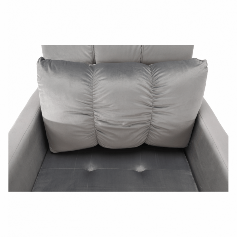 Rozkládací křeslo IGRIM — světlešedá látka/plast