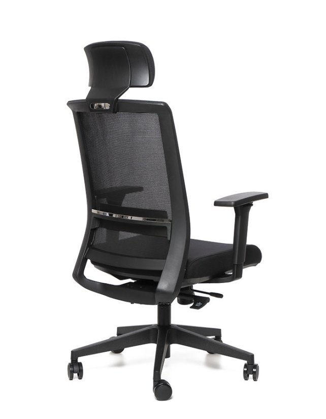 Kancelárska ergonomická stolička Sego RESERVE — sieť/látka, čierna