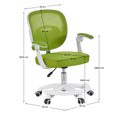 Stylová otočná židle TRIXI TYP 2 – zelená/bílá, nastavitelná