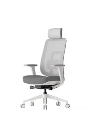 Kancelářská ergonomická židle K42 WHITE SP – síť/ čalouněná, šedá