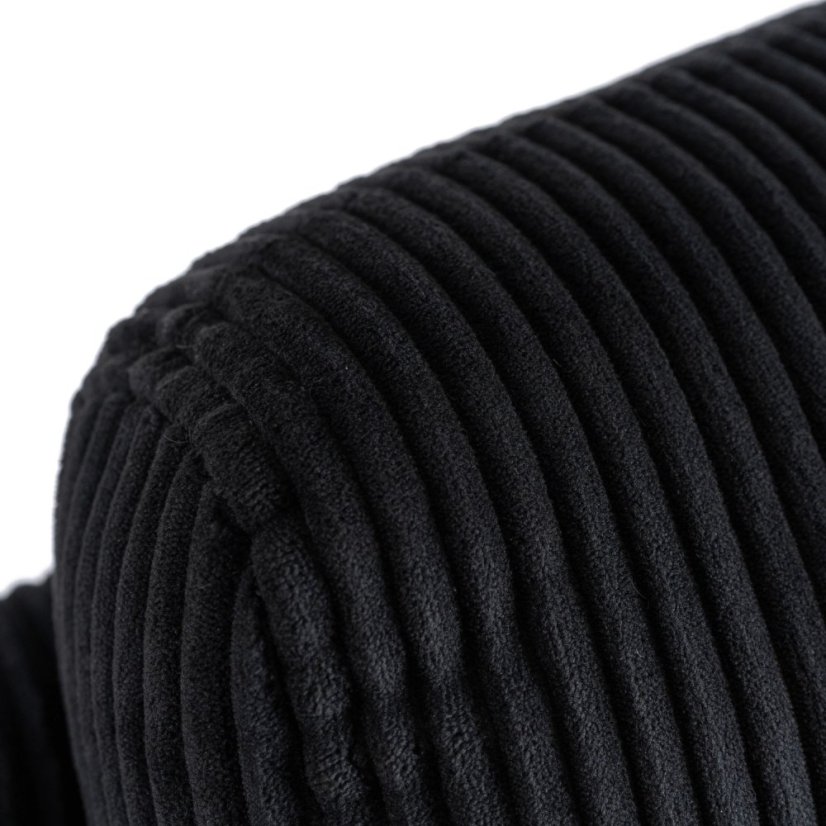 Štýlové kreslo TORRES z čierneho manšestru s držiakom na poháre