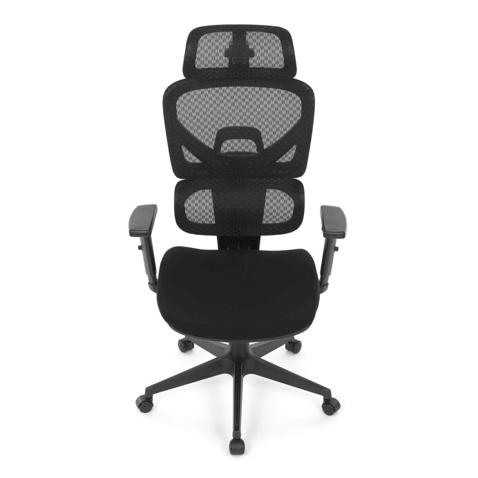 Ergonomická kancelárska stolička DENEB — čierny mesh poťah