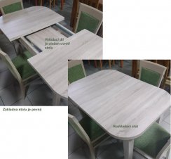 Jídelní kulatý stůl  FIT 110 —110 cm + rozklad 35 cm, více barev