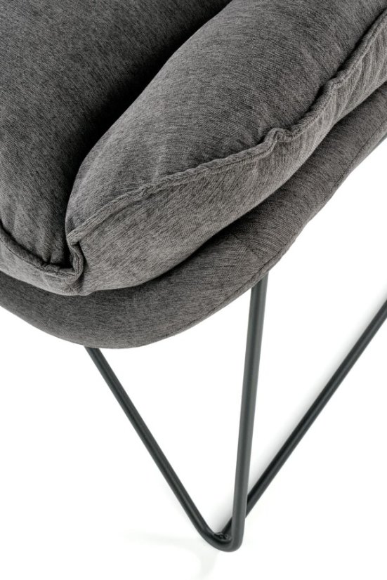 Relaxační křeslo VOLKER — tmavě šedá / černá Halmar