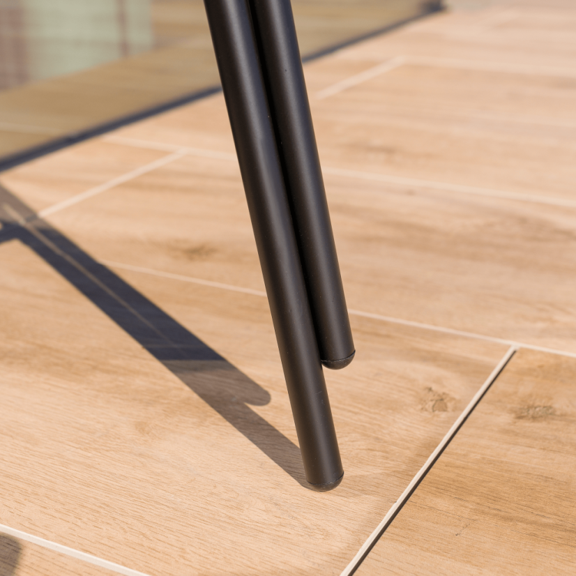 Zahradní židle DOREN — kov, umělý ratan, černá / hnědá, nosnost 150 kg Kondela