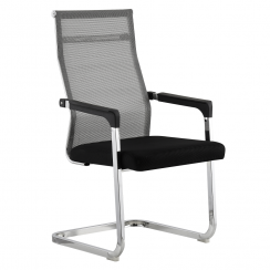 Konferenčná stolička RIMALA - sieť, látka, šedá/čierna