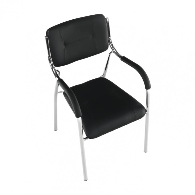 Konferenčná stolička ILHAM — kov, látka, čierna