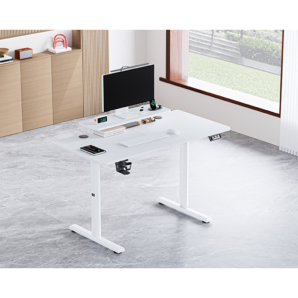 Elektricky výškově nastavitelný stůl HIGHLANDER - 120 cm, bílá