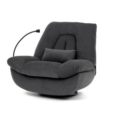 TV polohovací křeslo s elektrickým zabudovaným ovládáním LUMIO  — šedá látka, nosnost 160 kg Autronic