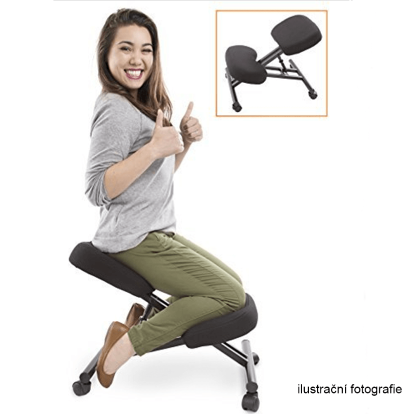 Ergonomická kľakačka GROCO – krémová látka, drevo buk