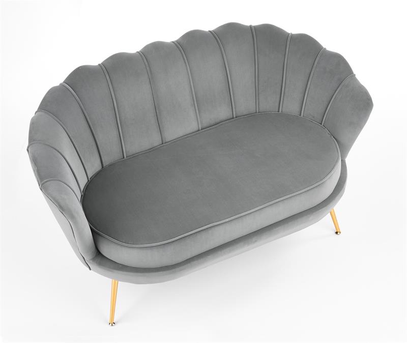 Designová pohovka AMORINITO — kov, šedá látka, nosnost 200 kg Halmar