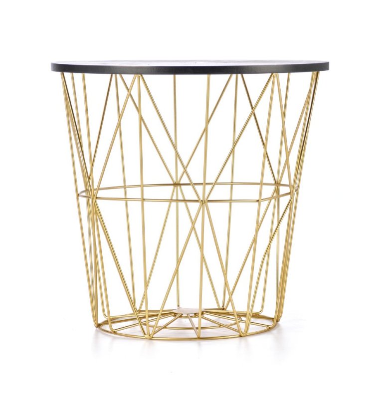 Konferenční stolek HARISSA — kov, zlatá / černá Halmar