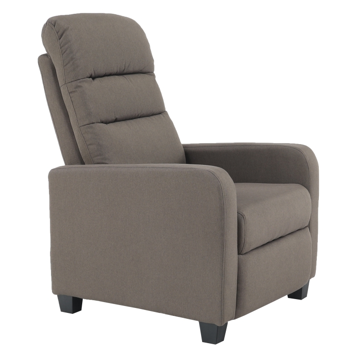 Polohovací relaxační křeslo TURNER — látka, hnědá Kondela