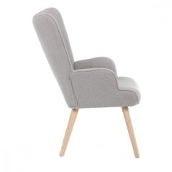 Relaxační křeslo ušák PARIS– masiv, látka, šedá Autronic