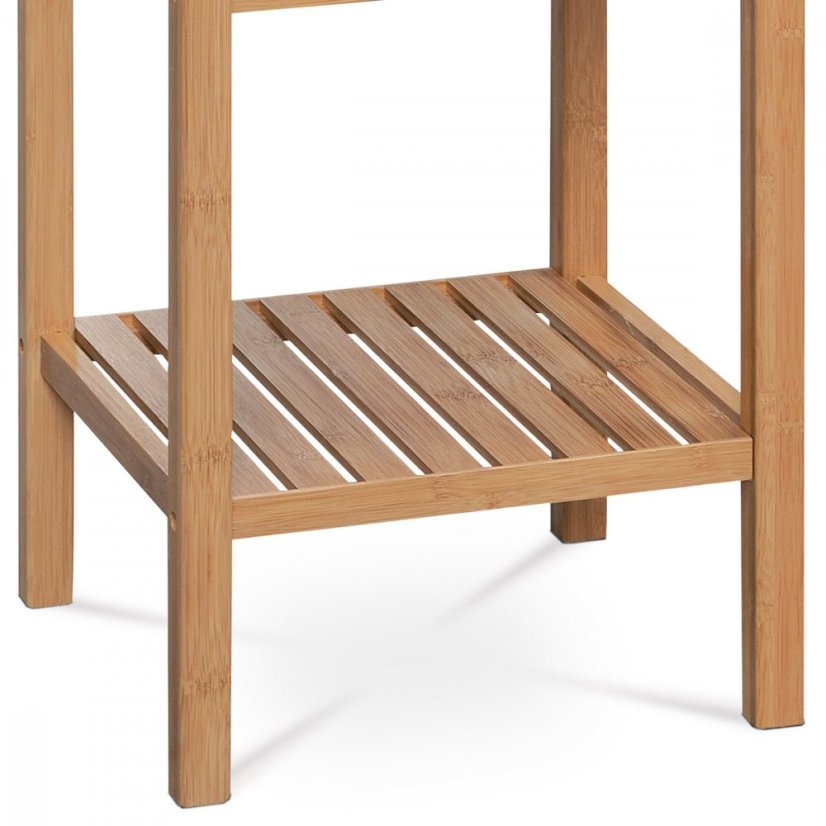 Regál, 3 police, masív bambus, prírodný odtieň, nosnosť 9 kg