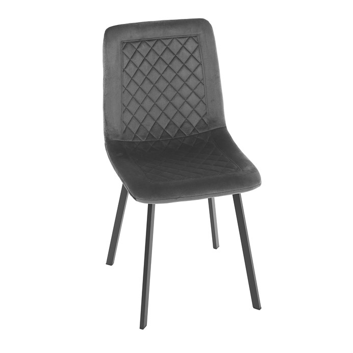 Elegantná jedálenská stolička NOX – sivý zamat, čierny kov Autronic