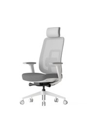 Ergonomická kancelárska stolička K42 WHITE SP – sieť/čalúnená, sivá