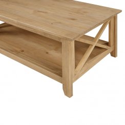 Konferenční stolek CLARA — 100x40 cm, masiv, medový odstín