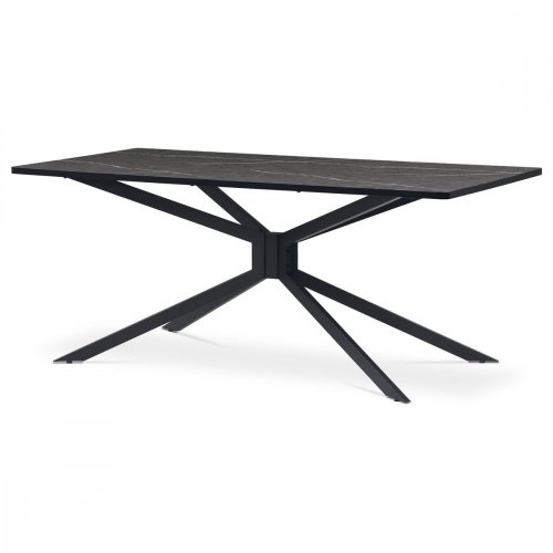 Jídelní stůl KNOT — 180x90x75 cm, dekor šedý mramor
