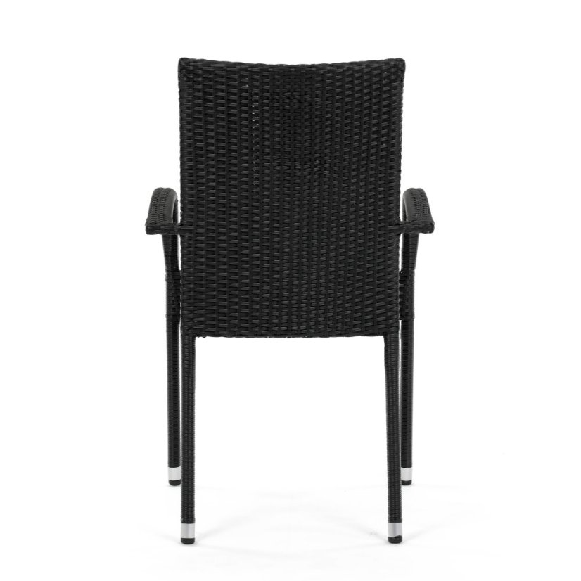 Zahradní židle RATTANOX – kov, polyratan, černá Autronic