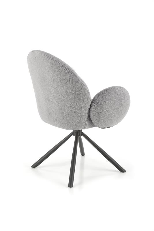 Jedálenské otočné kreslo SOURIS — oceľ, látka, sivá